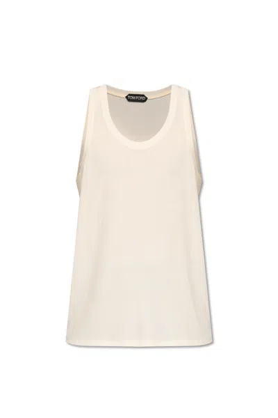 Tom Ford Ribbed Top In White