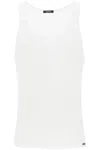 Tom Ford Ribbed Logo Jersey Tank In White