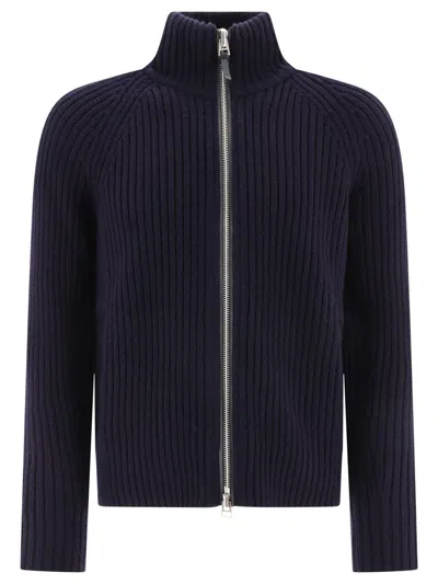 Tom Ford Ribbed Zippered Sweater In Blue