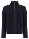 TOM FORD RIBBED ZIPPERED SWEATER KNITWEAR BLUE