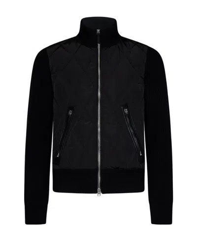 Tom Ford Ribbed-knit Padded Jacket In Black