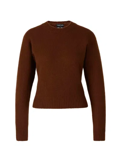 Tom Ford Ribbed-trim Crew-neck Sweater In Black