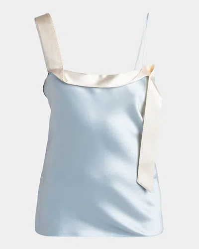 Tom Ford Ribbon Silk Cami Top In Blue