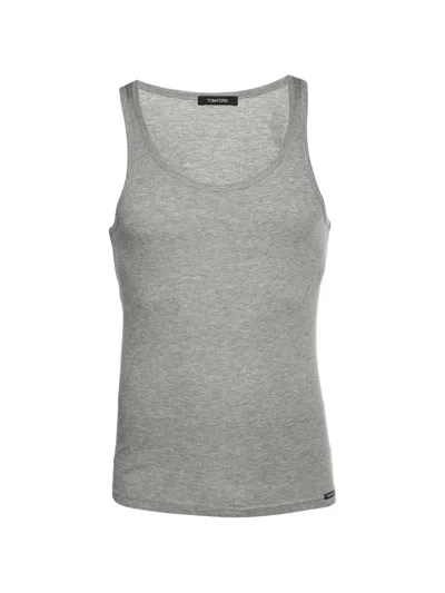 Pre-owned Tom Ford Rib-knit Tank Top In Gray