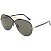 Tom Ford Rickie 65mm Gradient Polarized Round Sunglasses In Yellow Gold/smoke