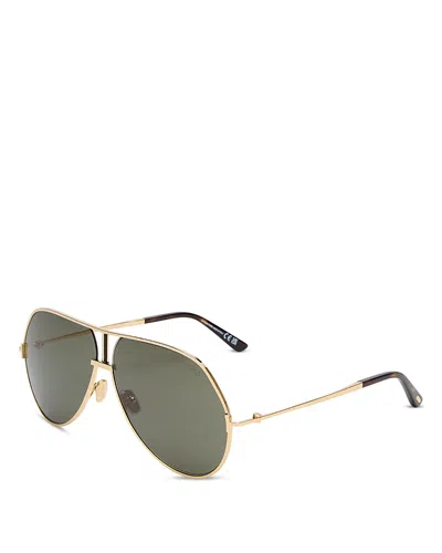 Tom Ford Rickie Aviator Sunglasses, 63mm In Gold