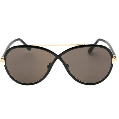 Pre-owned Tom Ford Rickie Ft1007 01a Black Sunglass In Gray