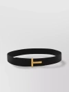 TOM FORD RIDGE T LOGO BUCKLE LEATHER BELT