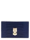 Tom Ford Rectangular Clutch Crocodile Texture Gold Hardware In Blue