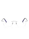 Tom Ford Rectangular Rimless Glasses In Black