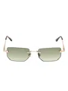 Tom Ford Rimless Rectangle-frame Sunglasses In Green