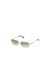 Tom Ford Rimless Rectangle-frame Sunglasses In Green