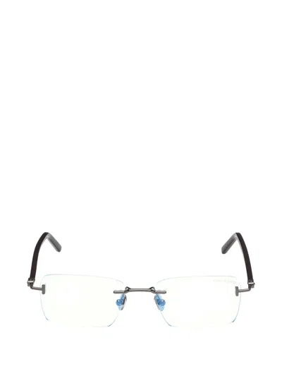 Tom Ford Rimless Rectangle-frame Glasses In Grey