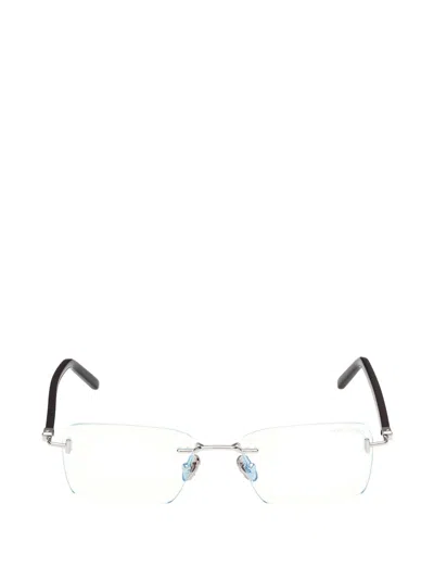 Tom Ford Rimless Rectangle-frame Glasses In Silver
