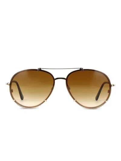 Tom Ford Rimless Sunglasses In Gold
