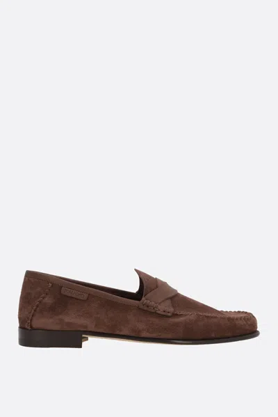 Tom Ford Ripley Loafers In Suede In Chestnut