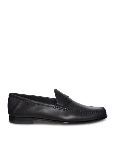 Tom Ford Ripley Smooth Leather Moccasin With Braided Band In Black