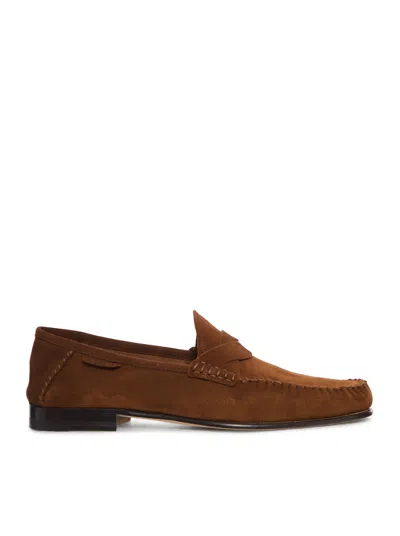 TOM FORD RIPLEY SUEDE LOAFER WITH BRAIDED BAND