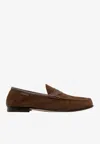 Tom Ford Ripley Loafers Penny Strap Round Toe Suede In Brown