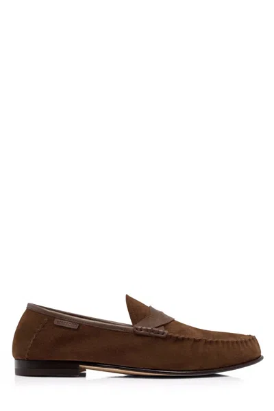 Tom Ford Ripley Suede Loafers In Brown