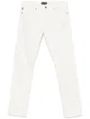 Tom Ford Tailored Fit White Denim Jeans With Minimalist Design In White