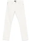 Tom Ford Tailored Fit White Denim Jeans With Minimalist Design In White