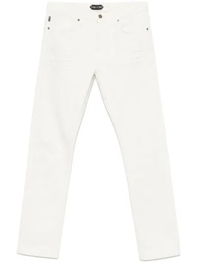 TOM FORD TOM FORD RIPPED DETAILS STRAIGHT FIT JEANS CLOTHING