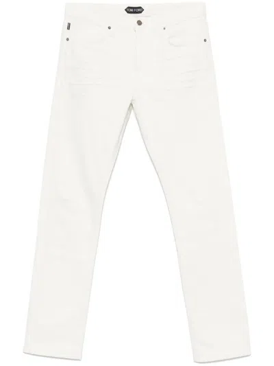 TOM FORD RIPPED DETAILS STRAIGHT FIT JEANS