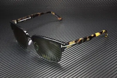Pre-owned Tom Ford River Ft0367 02b Matte Black Gradient Smoke 57 Mm Men's Sunglasses In Green