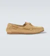 Tom Ford Robin Leather Boat Shoes In Beige