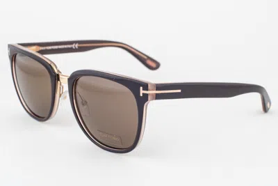 Pre-owned Tom Ford Rock Dark Brown / Brown Gradient Sunglasses Tf290 50j 55mm