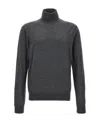 Tom Ford Mens Light Charcoal Turtleneck Regular-fit Wool Jumper In Black