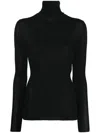 Tom Ford Roll-neck Ribbed-knit Jumper In Black