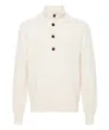 Tom Ford High-neck Wool Blend Sweater In White