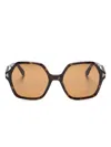 Tom Ford Romy Oversize-frame Sunglasses In 褐色
