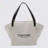 TOM FORD ROPE AND BLACK CANVAS AND LEATHER TOTE BAG