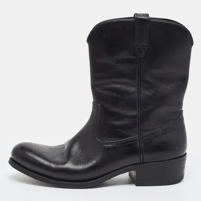 Pre-owned Tom Ford Roper Size 41 Black Leather Ankle Length Boots
