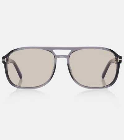 Tom Ford Rosco Aviator Sunglasses In Gray