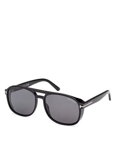 Tom Ford Rosco Aviator Acetate Sunglasses In Black Smoke