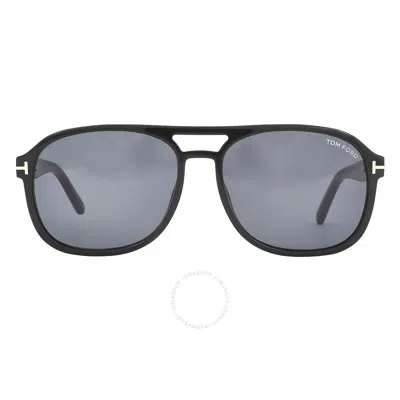 Tom Ford Rosco Smoke Pilot Men's Sunglasses Ft1022 01a 58 In Black