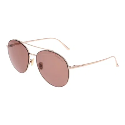 Tom Ford Rose Gold Women Sunglasses In Brown