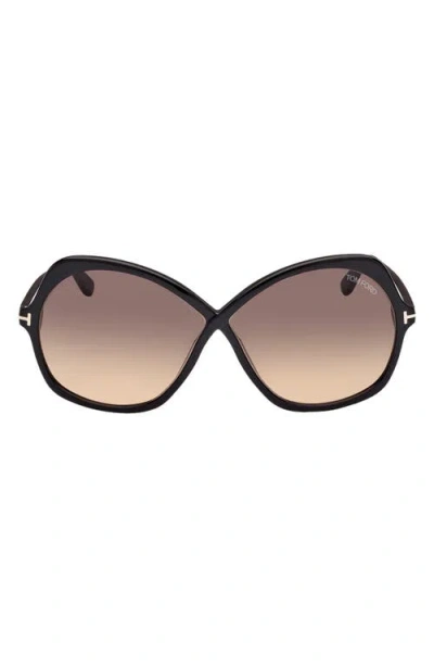 Tom Ford Rosemin Ft1013 01b Butterfly Sunglasses In Grey