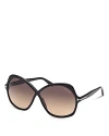Tom Ford Rosemin Ft1013 01b Butterfly Sunglasses In Black/gray Gradient