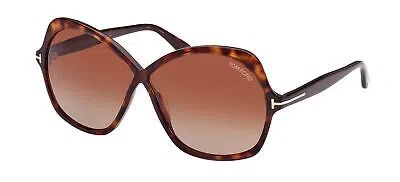 Pre-owned Tom Ford Rosemin Ft 1013 Havana/light Brown Shaded 64/7/135 Unisex Sunglasses