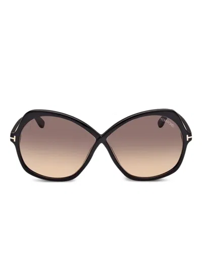 Tom Ford Rosemin 64mm Gradient Oversize Butterfly Sunglasses In Brown