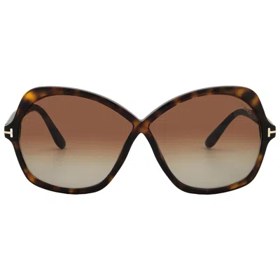 Tom Ford Rosemin Gradient Brown Butterfly Ladies Sunglasses Ft1013 52f 64 In Multi