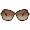 Tom Ford Rosemin Gradient Brown Butterfly Ladies Sunglasses Ft1013 52f 64 In Brown