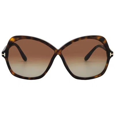 Tom Ford Rosemin Gradient Brown Butterfly Ladies Sunglasses Ft1013 52f 64