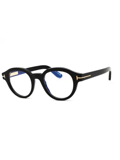 Tom Ford Round Acetate Men's Eyeglasses In Black