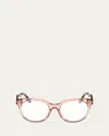 Tom Ford Round Acetate Optical Glasses In Pink
